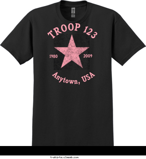 TROOP 123 Anytown, USA 2009 1980 T-shirt Design 