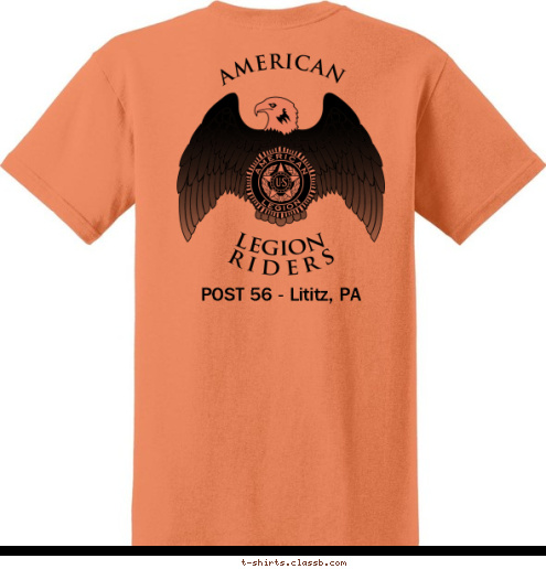 New Text Anytown, USA Cub Scout Pack 123 POST 56 - Lititz, PA POST 56 - Lititz, PA American Legion Riders T-shirt Design 