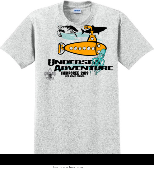 Your text here ADVENTURE RED RIDGE COUNCIL Adventure Undersea CAMPOREE 2012 T-shirt Design SP923