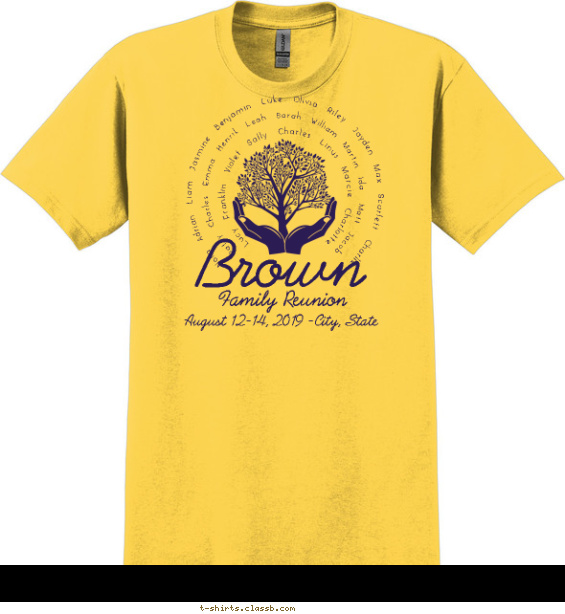 Family Tree in Hands T-shirt Design