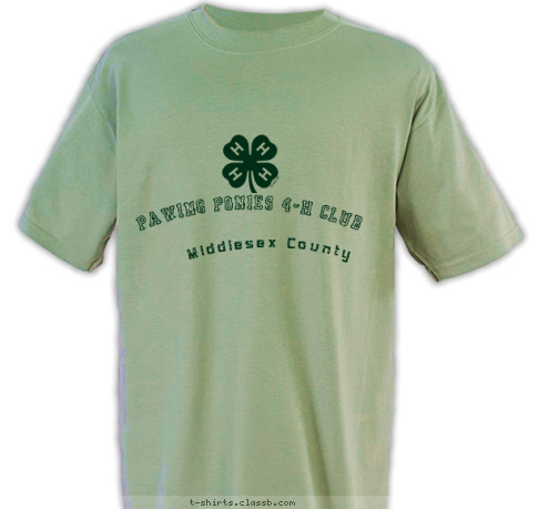 ROOSEVELT HIGH Pawing Ponies 4-H Club Middlesex County T-shirt Design 