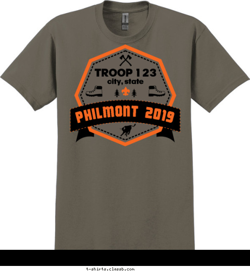 PHILMONT 2017 TROOP 123 anytown, usa T-shirt Design SP6611