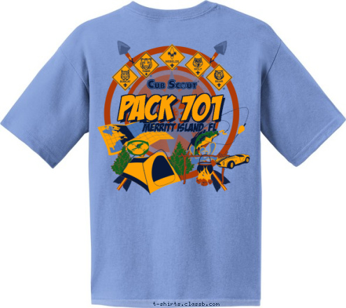 New Text Merritt Island, FL PACK 701 T-shirt Design 