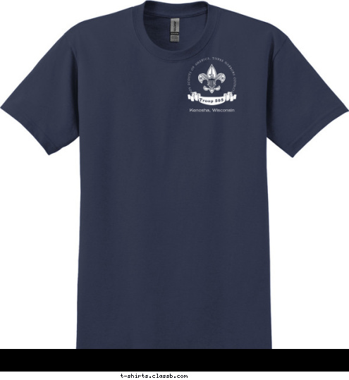 Kenosha, Wisconsin Boy Scouts of America, Three Harbors Council Troop 505 T-shirt Design 