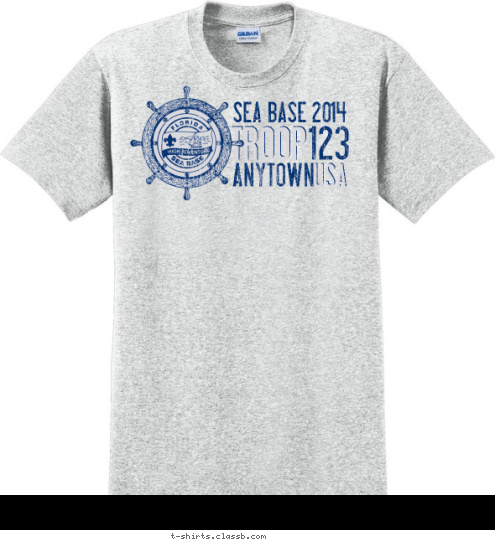 USA SEA BASE 2014 ANYTOWN 123 TROOP T-shirt Design 