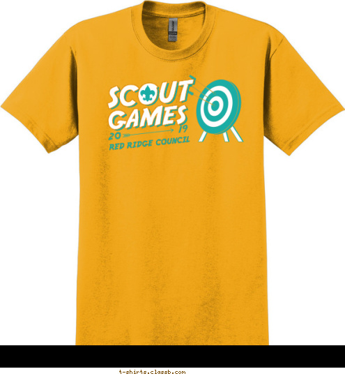 Your text here! RED RIDGE COUNCIL 20                 16 GAMES GAMES SCOUT SCOUT T-shirt Design SP6606