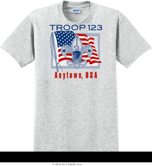Your text here TROOP 123 A n y t o w n,  U S A T-shirt Design SP8