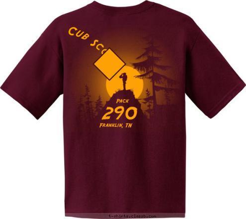 Pack 290 Natchez Trace District Franklin, TN 290 Pack Cub Scouts T-shirt Design 