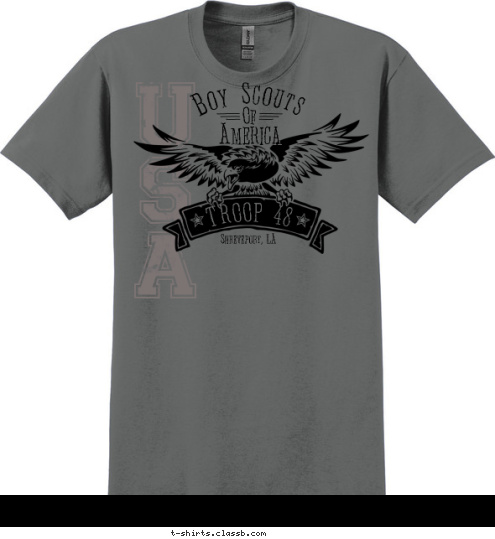 Of Boy Scouts America TROOP 48 Shreveport, LA A S U T-shirt Design 