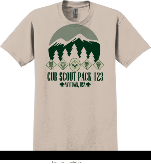 ANYTOWN, USA CUB SCOUT PACK 123 T-shirt Design 