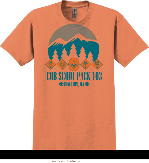 BOYLSTON, MA CUB SCOUT PACK 103 T-shirt Design 