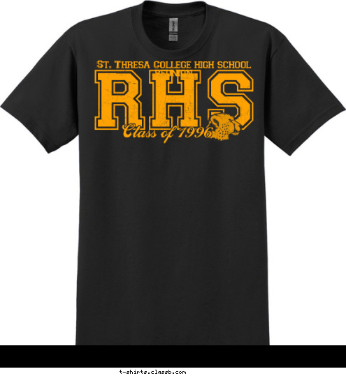 Class of 1996 RHS St. Thresa College high school reunion T-shirt Design 