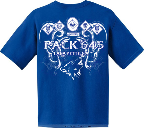 LAFAYETTE, CA PACK 645 T-shirt Design 