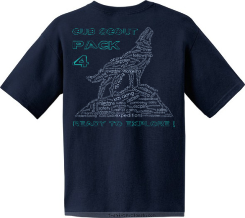 PACK 4 BEDE EST. 1935 CUB SCOUT PACK 4 READY TO EXPLORE ! T-shirt Design 2016 - Pack 4 T-Shirt - Option A (Navy D-)