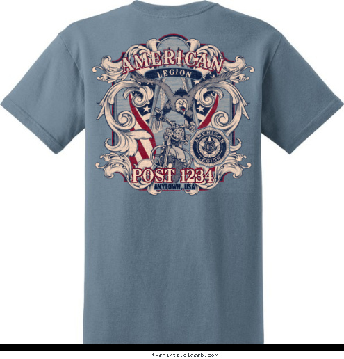 POST 1234 ANYTOWN, USA AMERICAN LEGION POST 1234 LEGION AMERICAN T-shirt Design 