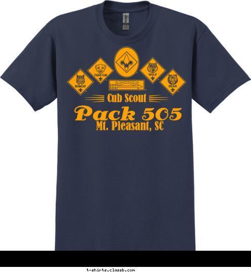 Mt. Pleasant, SC Pack 505 Cub Scout  T-shirt Design 