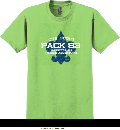 Finding Adventure PACK 83 Marietta, Ga CUB SCOUT T-shirt Design 