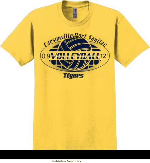 Carsonville-Port Sanilac Tigers 12' 09' VOLLEYBALL T-shirt Design 