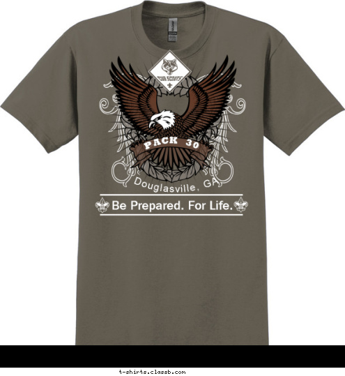 Be Prepared. For Life. PACK 30 Douglasville, GA T-shirt Design 