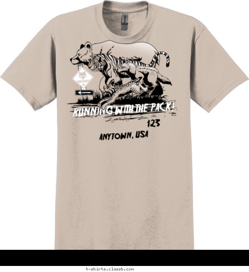 CUB SCOUT  PACK  123 Anytown, USA RUNNING WITH THE PACK! T-shirt Design 