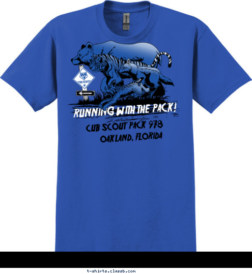 CUB SCOUT  PACK  978 OAKLAND, FLORIDA RUNNING WITH THE PACK! T-shirt Design 