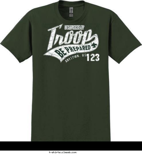 123 ANYTOWN, USA BOY SCOUT T-shirt Design 