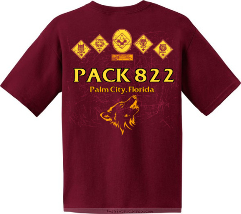 PALM CITY, FL PACK 822 Palm City, Florida PACK 822 T-shirt Design 