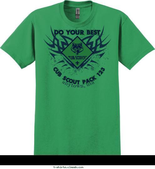 CUB SCOUT PACK 123 anytown, usa DO YOUR BEST T-shirt Design 