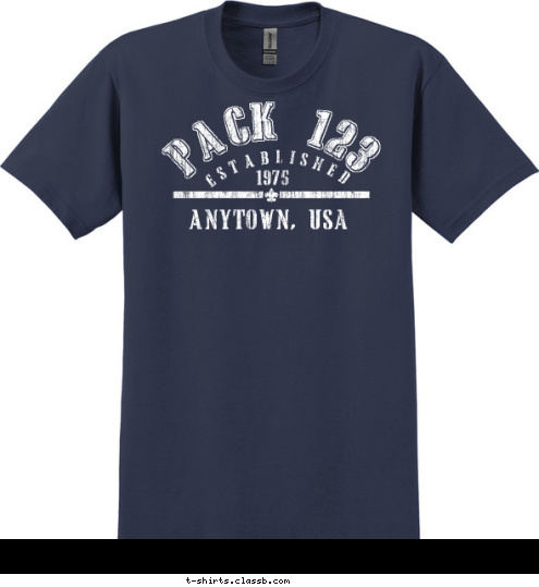 PACK 123 1975 ANYTOWN, USA ESTABLISHED T-shirt Design 