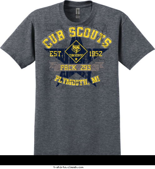 PLYMOUTH, MI PACK 293 EST.       1952 CUB SCOUTS T-shirt Design 