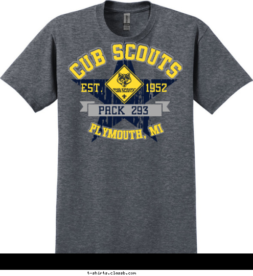 PLYMOUTH, MI PACK 293 EST.       1952 CUB SCOUTS T-shirt Design 