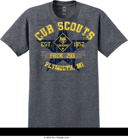 PLYMOUTH, MI PACK 293 EST.       1952 CUB SCOUTS T-shirt Design 