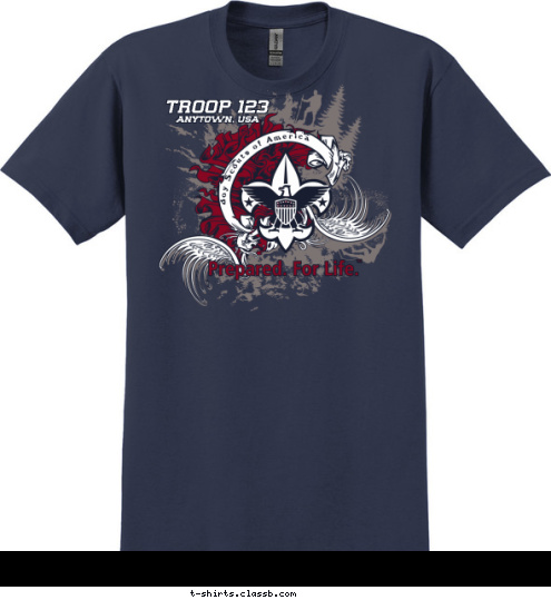 TROOP 123 ANYTOWN, USA Boy Scouts of America T-shirt Design 