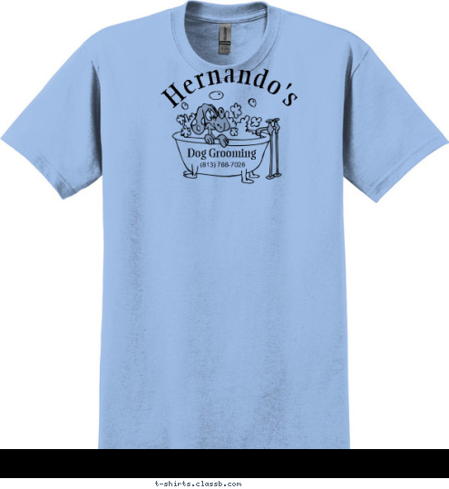 (813) 788-7026 Dog Grooming Hernando's T-shirt Design sp681