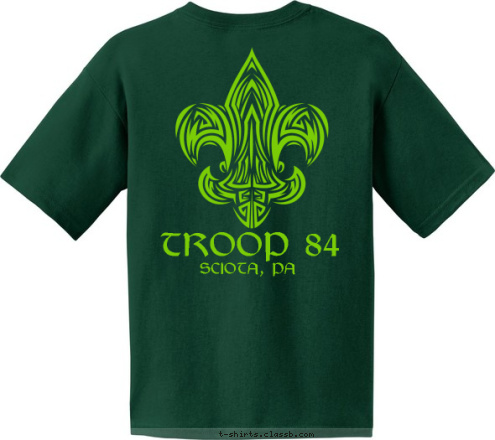 SCIOTA, PA TROOP 84 TROOP 84 Christ Hamilton United Lutheran Church T-shirt Design 