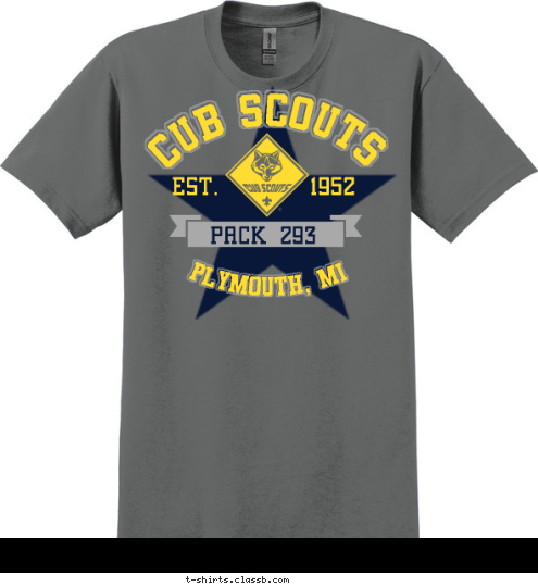 PLYMOUTH, MI PACK 293 EST.       1952 CUB SCOUTS T-shirt Design 