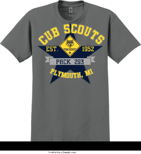 PLYMOUTH, MI PACK 293 EST.       1952 CUB SCOUTS T-shirt Design 