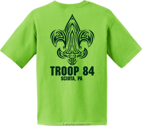 SCIOTA, PA TROOP 84 TROOP 84 Christ Hamilton United Lutheran Church T-shirt Design 