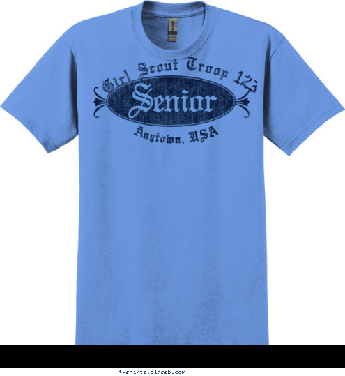 Anytown, USA Girl Scout Troop 123 Senior T-shirt Design 