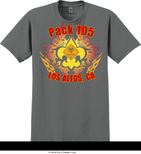 LOS ALTOS, CA Pack 105 T-shirt Design 