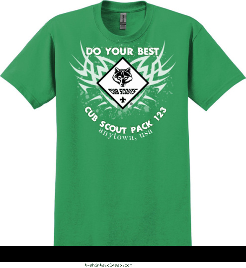 CUB SCOUT PACK 123 anytown, usa DO YOUR BEST T-shirt Design 