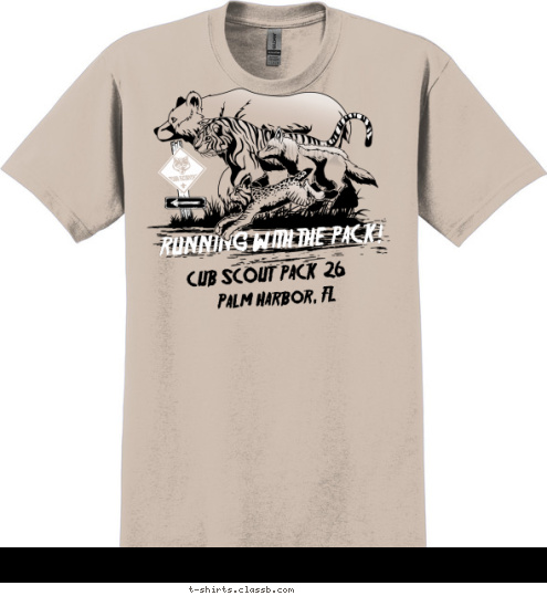 CUB SCOUT  PACK  26 Palm Harbor, FL RUNNING WITH THE PACK! T-shirt Design 