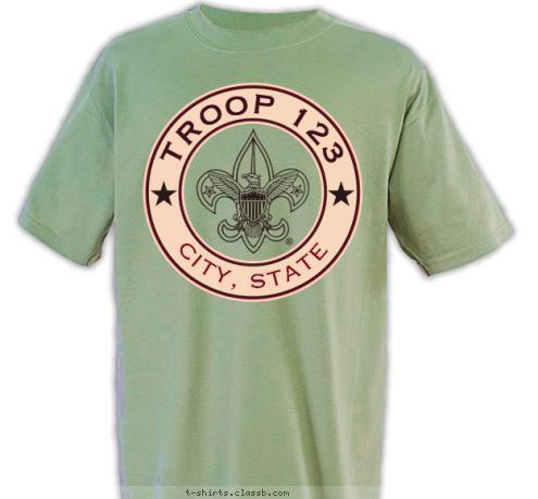 Your text here Anytown, USA TROOP 123 T-shirt Design SP10