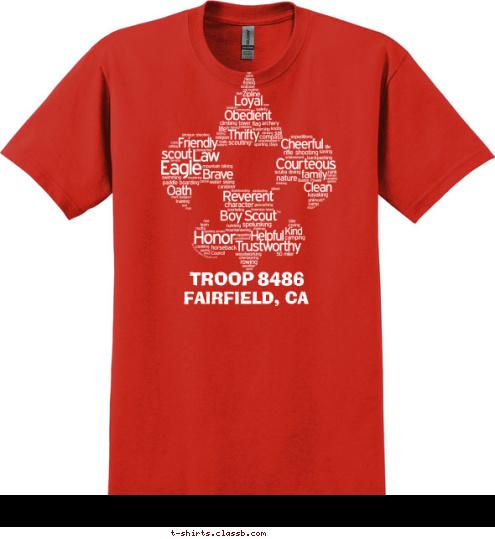 FAIRFIELD, CA 8486 TROOP T-shirt Design 
