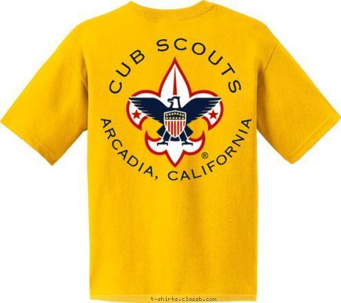 PACK 122 ANYTOWN, USA PACK CUB SCOUTS ARCADIA, CALIFORNIA T-shirt Design 