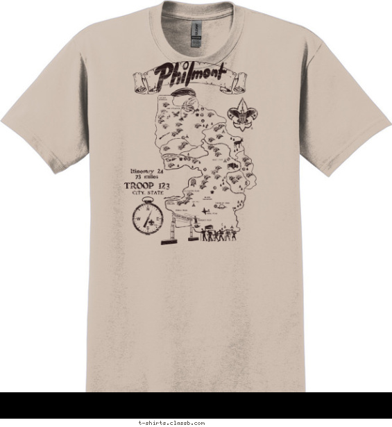 SP2556 - Philmont Custom Map T-shirt Design