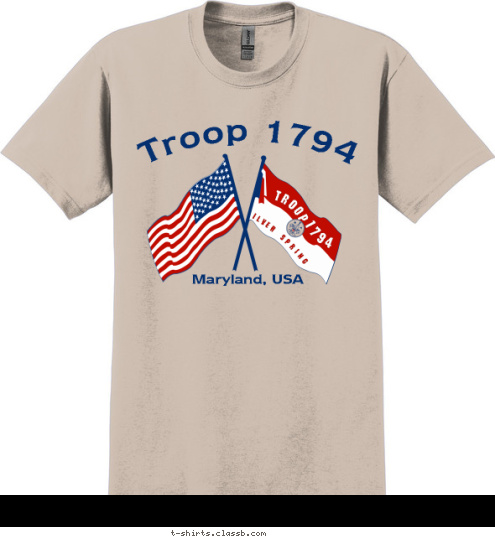 MD MD USA SILVER SPRING, SILVER SPRING, Troop 1794 Maryland, USA TROOP 1794 T-shirt Design 