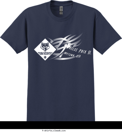 ANYTOWN, USA Webelos Pack 519 T-shirt Design 