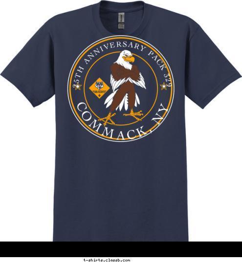 COMMACK, NY 25TH ANNIVERSARY PACK 329 T-shirt Design 