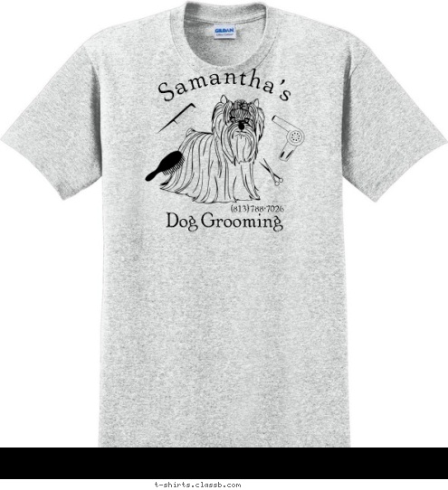 (813) 788-7026

 Dog Grooming Samantha's T-shirt Design SP685